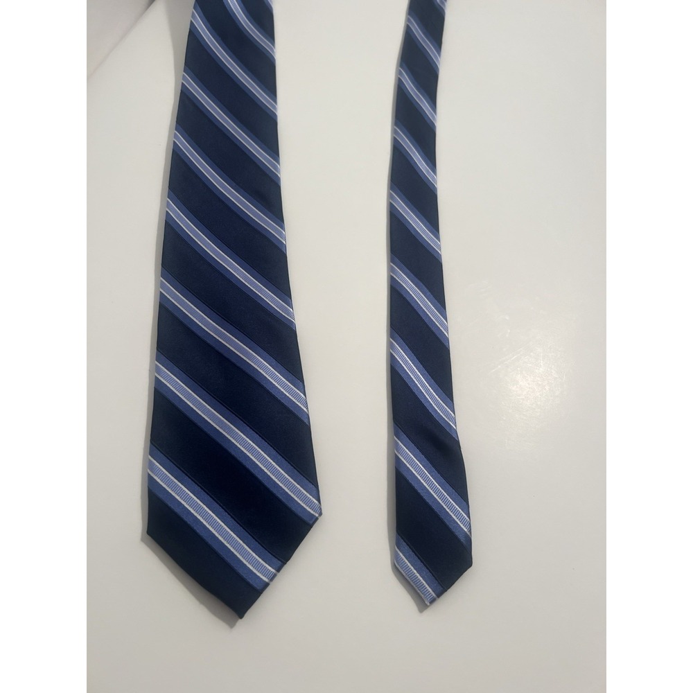 Izod Blue Gray Silk Striped Mens Tie